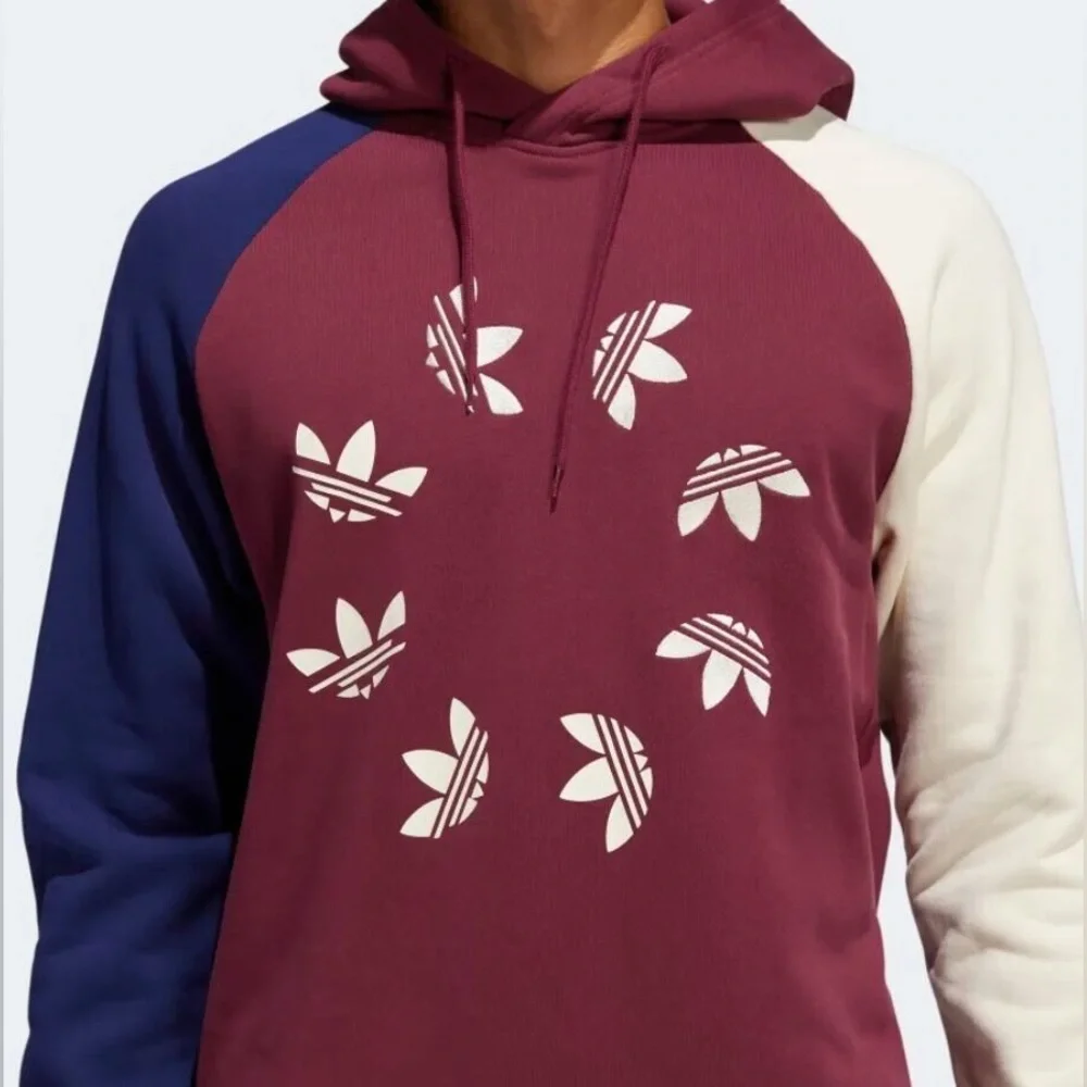 MENS ADIDAS ORIGINALS BLOCKED BOLD LOGO TREFOIL HOODIE SIZE XL HE0076 NWT - Picture 4 of 6
